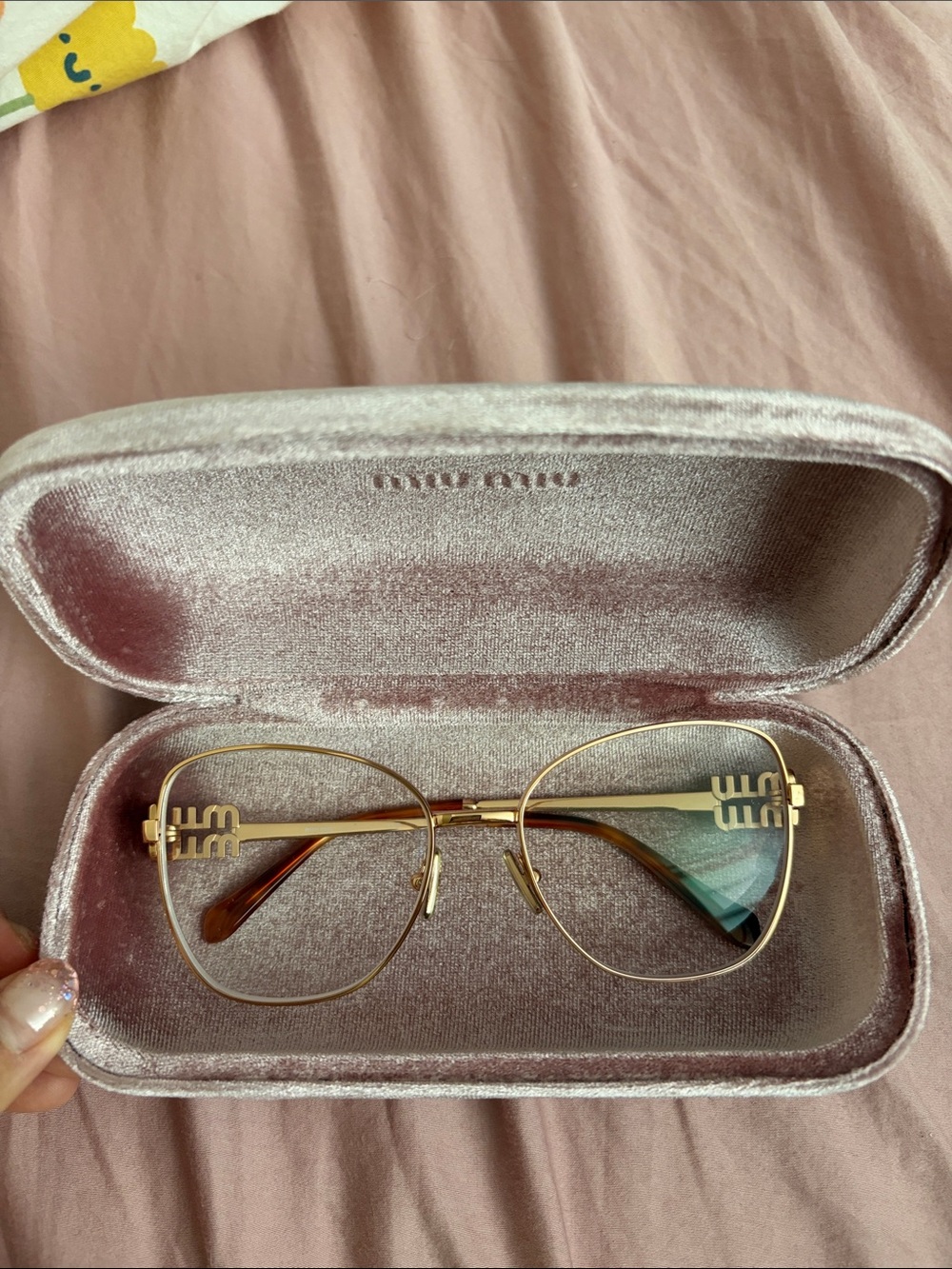 Miumiu Gold Metal Cat-Eye Women's Eyeglasses